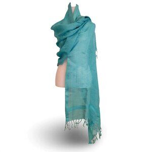Aqua Sea Linen-Blend Wrap by Halogen – New With Tags